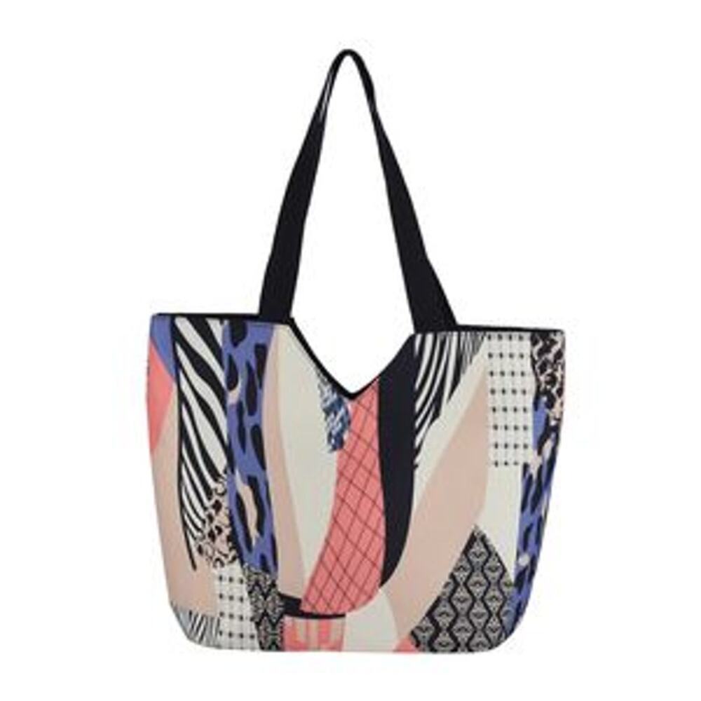 Nwot Multi Color Patchwork Printed Pattern Tote B… - image 1